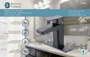 Boston Harbor Lavatory Faucet (Matte Black)