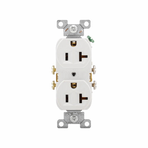 Eaton Cooper Wiring Commercial Specification Grade Duplex Receptacle 20A, 125V White (125V, White)