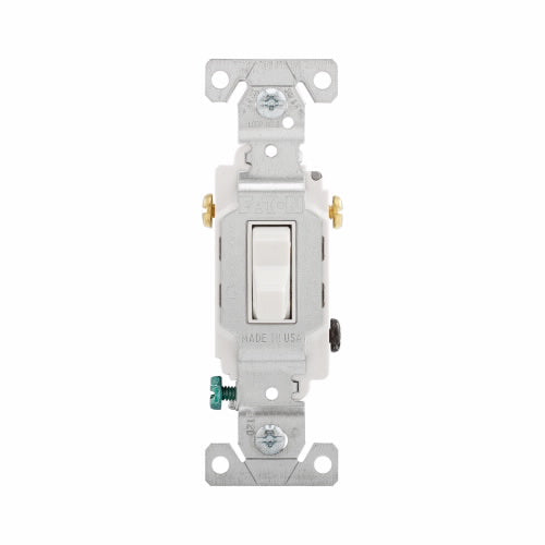 Eaton Cooper Wiring Commercial Grade Toggle Switch 20A, 120/277V White (120/277V, White)