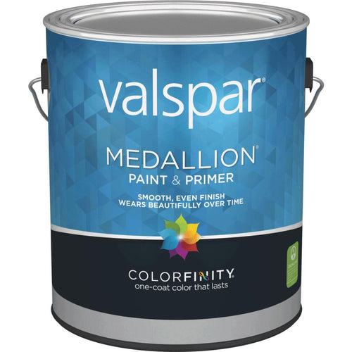 Valspar Medallion 100% Acrylic Paint & Primer Semi-Gloss Interior Wall Paint, White, 1 Gal.