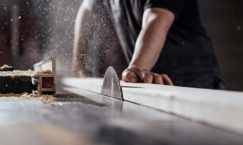 Table saw being used