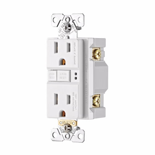 Eaton Cooper Wiring GFCI Receptacle 15A, 125V White (White, 125V)