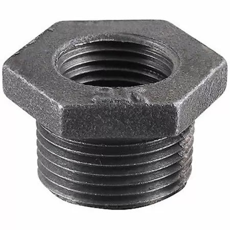 Mueller Hex Bushing Black 150# Malleable Iron Threaded Fittings 3/8 x 1/8