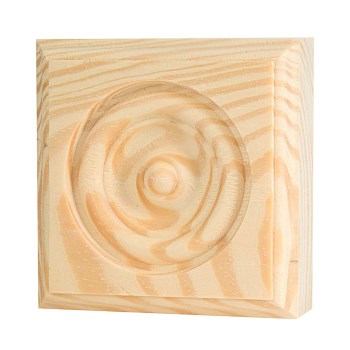 Waddell RTB-25 Rosette Trim Block, Pine ~ 2.75