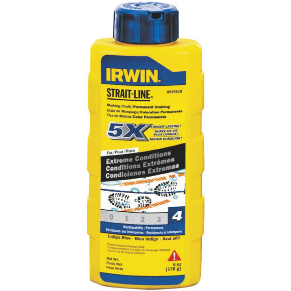 Irwin STRAIT-LINE 6 Oz. Blue Permanent Staining Chalk Line Chalk